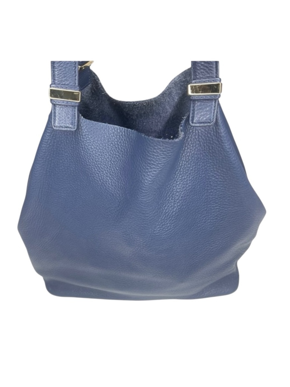 Michael Kors 𖦹 MK Perforated Logo Grab Bag Handbag 𖦹 Navy Pebbled Leather 𖦹 - Picture 8 of 16